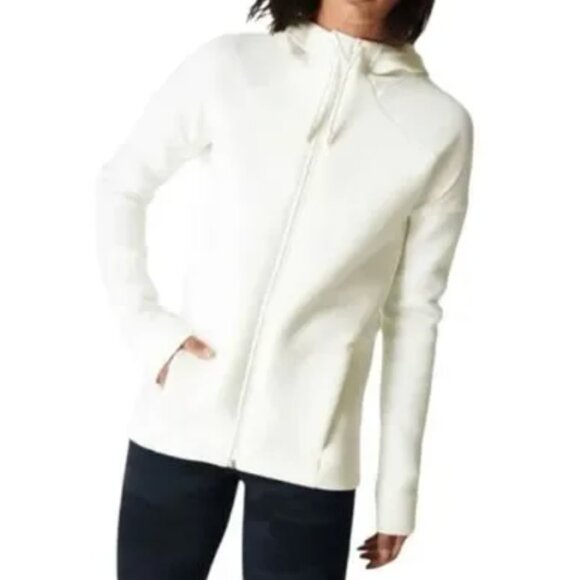 Sweaty Betty Cross Train Hoodie Jacket XL Lily White Marl  NWOT - Picture 2 of 9